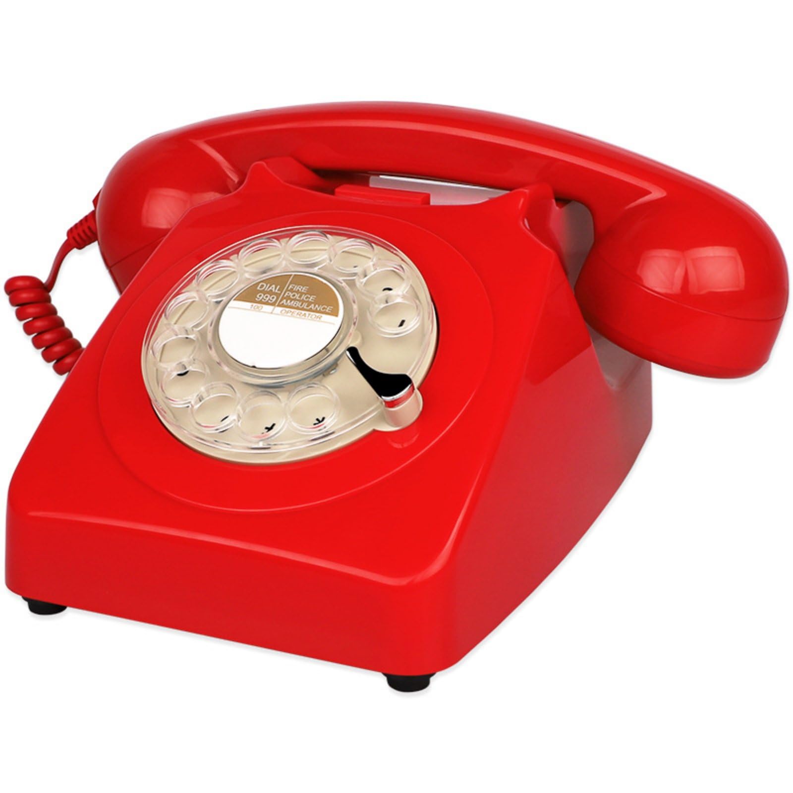 Metal Bell Chime Classic Rotary Desk Phone Retro Rotary Phone Vintage Landline Telephone for Office, Study Room, Red-image-39