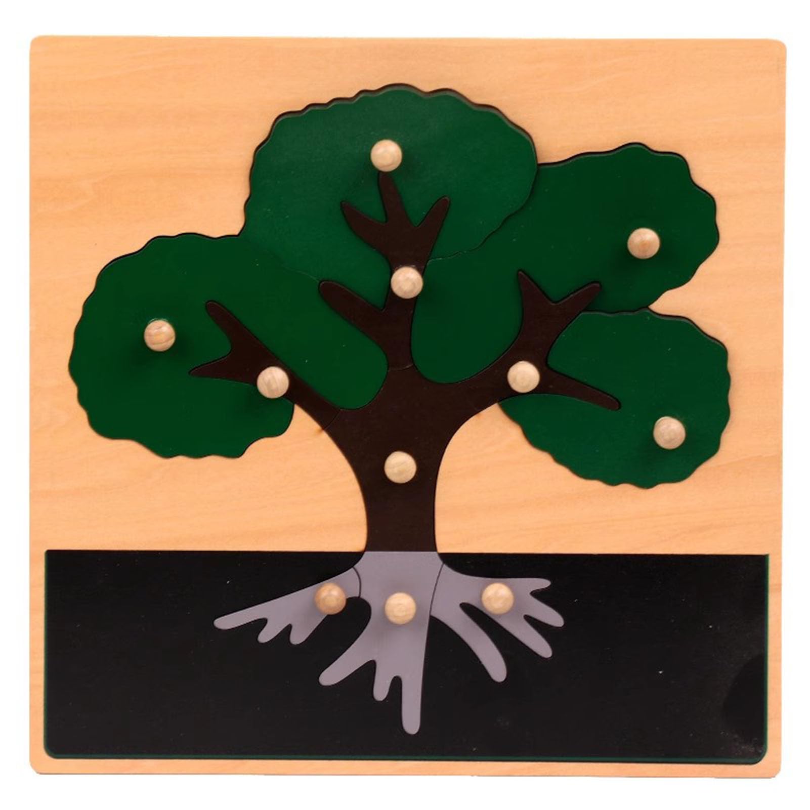 Juego de Rompecabezas de Paneles de Madera de Plantas Montessori, Rompecabezas de educación Infantil (3 Piezas)