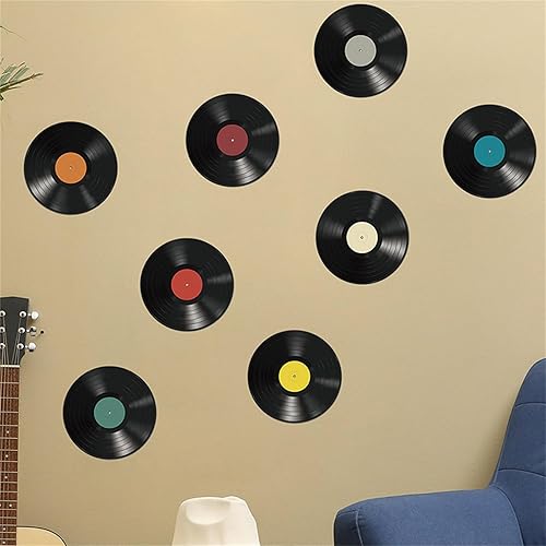 Miniatura 5 de 8 calcomanías de pared para discos de vinilo, 9.6 pulgadas, cubierta de álbum de CD, despegar y pegar, decoración de dormitorio para el hogar,