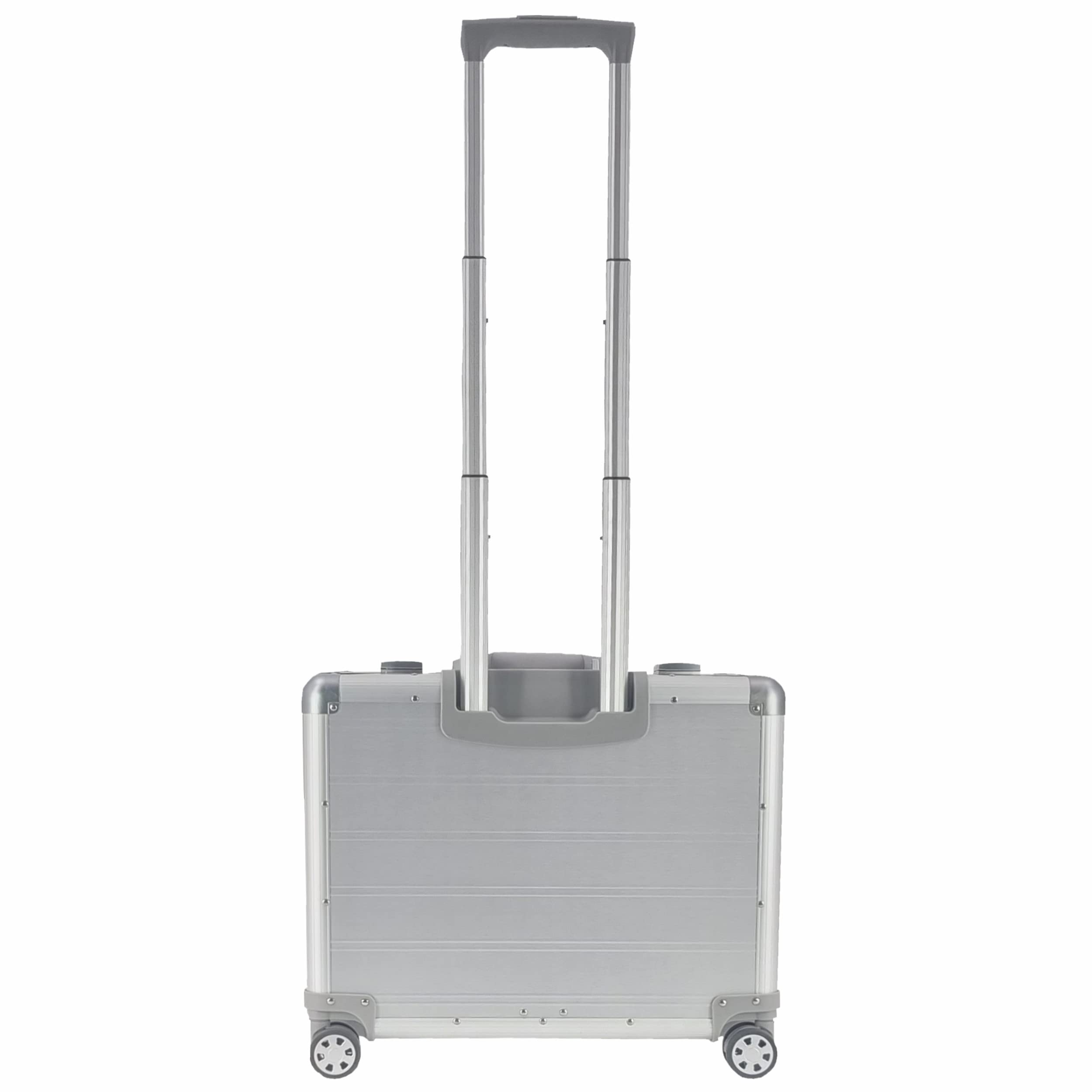 SONOVO Pilotenkoffer mit Vortasche mit Rollen mit Trolley Aluminium in Silber 45178 | Alukoffer, Aktenkoffer, Businesskoffer | Für den täglichen Geschäftseinsatz und für Kundentermine