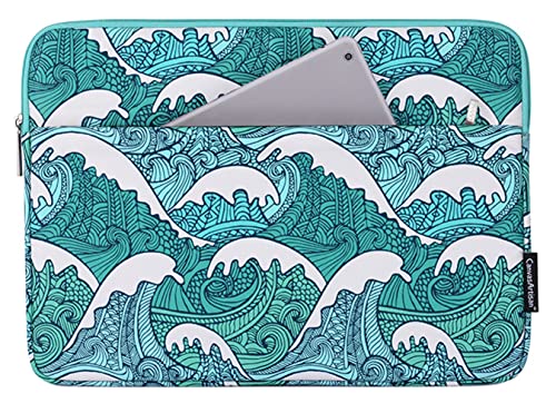 Funda para laptop soluciona espacio transportando portátil y tablet de 15 pulgadas en verde