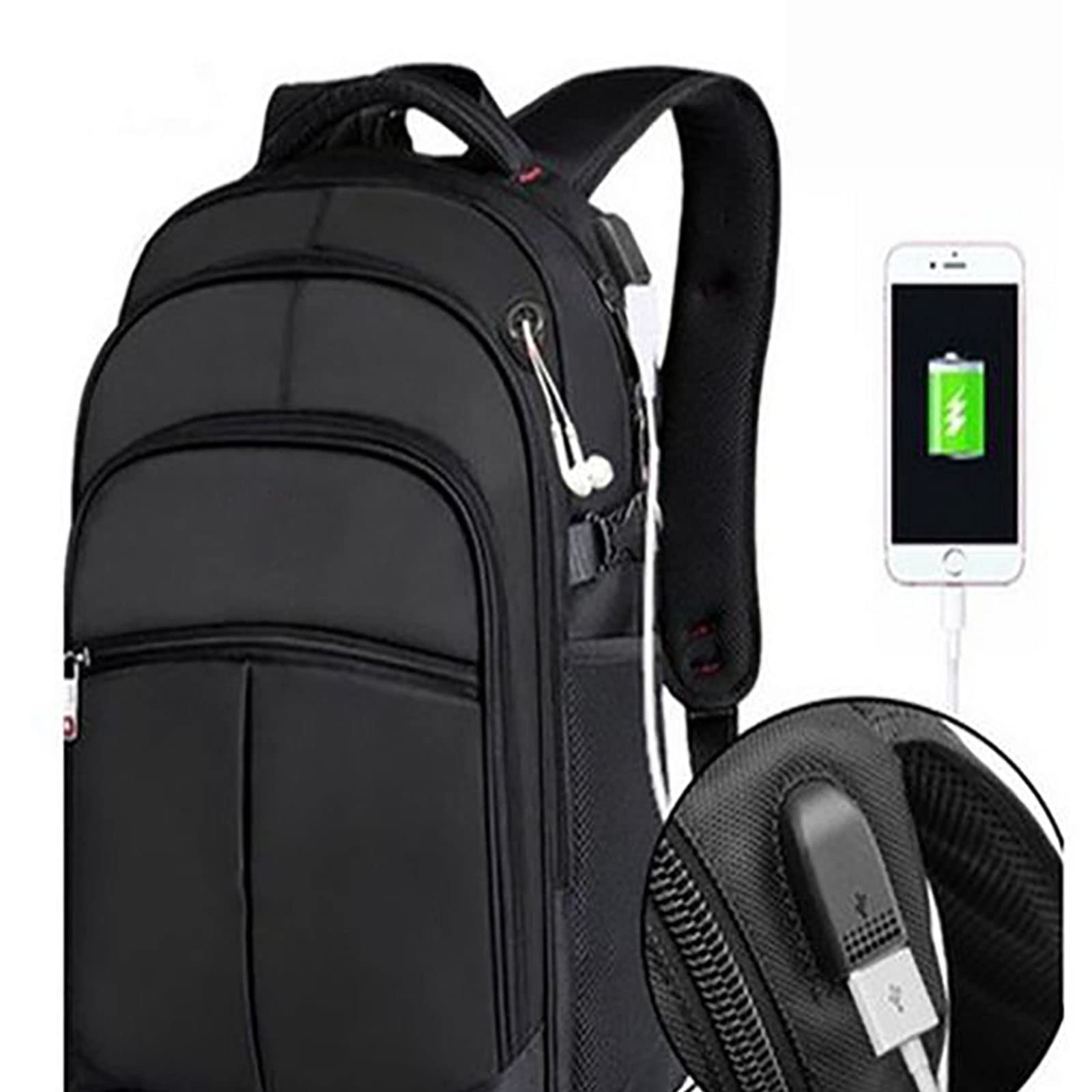 Zaino Porta di ricarica USB esterna Interfaccia USB e cavo di ricarica Borsa a tracolla da viaggio Accessori di ricarica  13