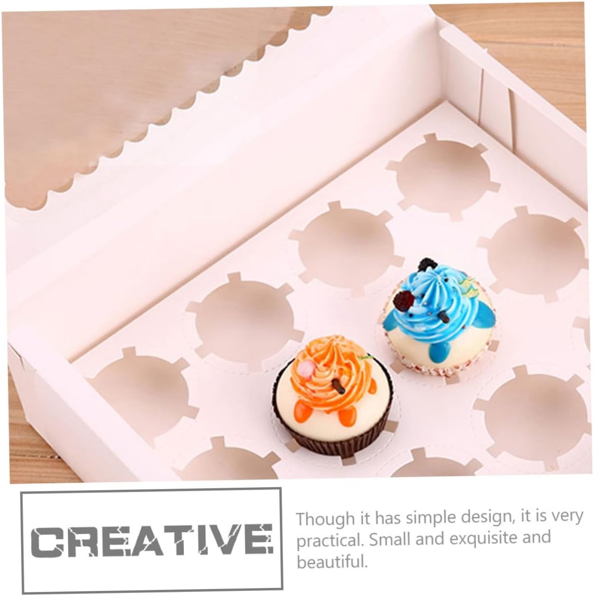 10pcs Cupcake Carriers with Window Creative Paper Muffin Cake Boxes White Cardboard Baking Packaging for Bakery Dessert Transport