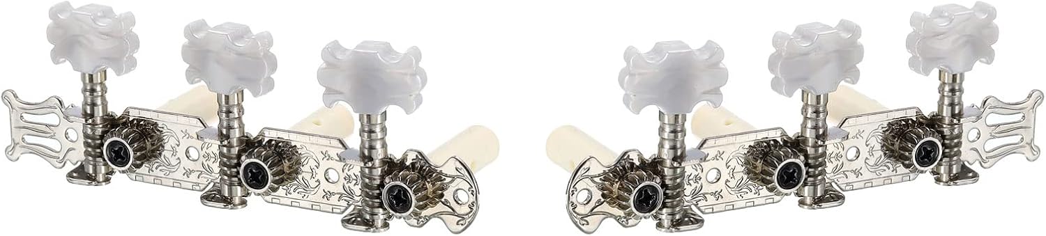 PATIKIL Guitar Tuning Pegs Machine Heads Tuning Keys Tuners for Classical Guitar Single Hole 3L 3R, 1 Set, White