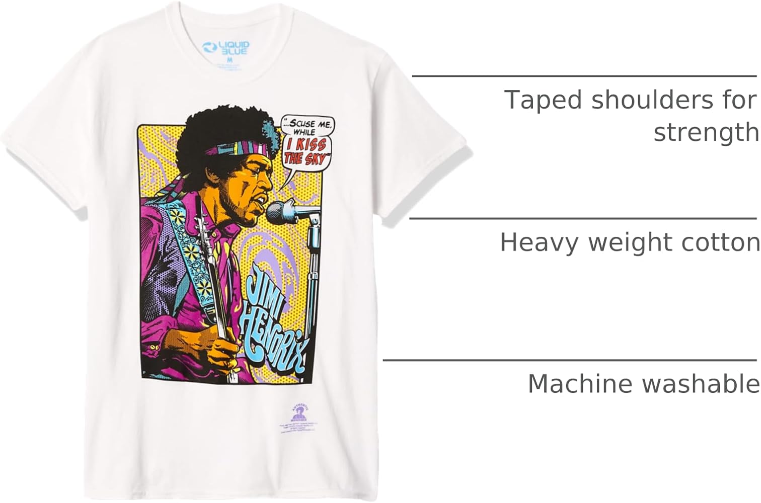 Amazon.com: Liquid Blue unisex adult Jimi Hendrix Pop Art 'Scuse