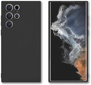 GGM G Y M & AKSESUAR Galaxy S22 Ultra ile Uyumlu  i Kadife Kapl  D  Mat Yap ya Sahip Kamera Korumal  Lansman Silikon K l f  nce Yap l  Tam Koruma Sa layan Kamera Korumal  K l f Siyah