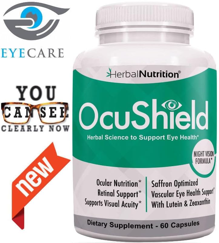 Vista 6 de OcuShield - Geles suaves para la salud ocular, soporte vitamínico para ojos sanos, visión nocturna con azafrán, luteína y zeaxantina, nutrientes