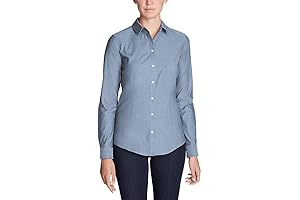 Women's Wrinkle-Free Long Sleeve Button Down Shirt for Effortless Elegance