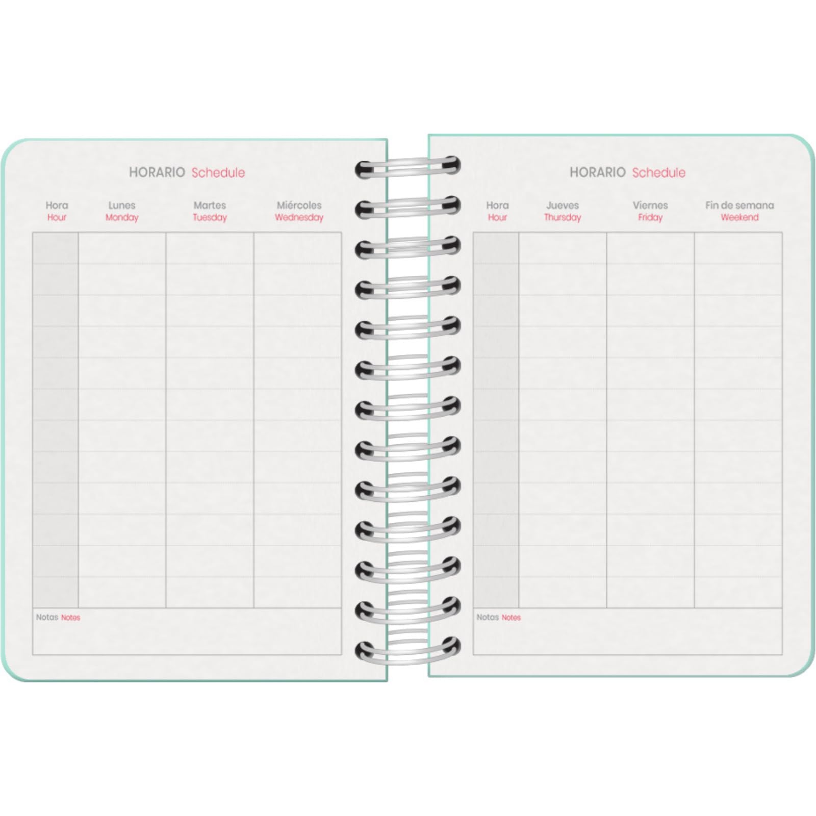 Dohe, School Planner 2025 2026, Day per Page, A6 Size (12x17 cm), Spanish and English, Double Spiral Binding and Elastic Band - Image 3