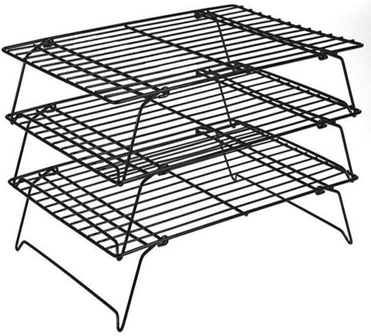 Cooling Rack 16"x10", 3 Tier Stackable Stainless Steel Baking Rack