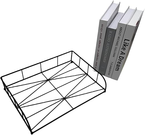 Miniatura 3 de Paquete de 2 bandejas de cartas, organizador de archivos de escritorio, apilable, multifuncional, organizador de bandejas de papel para suministros