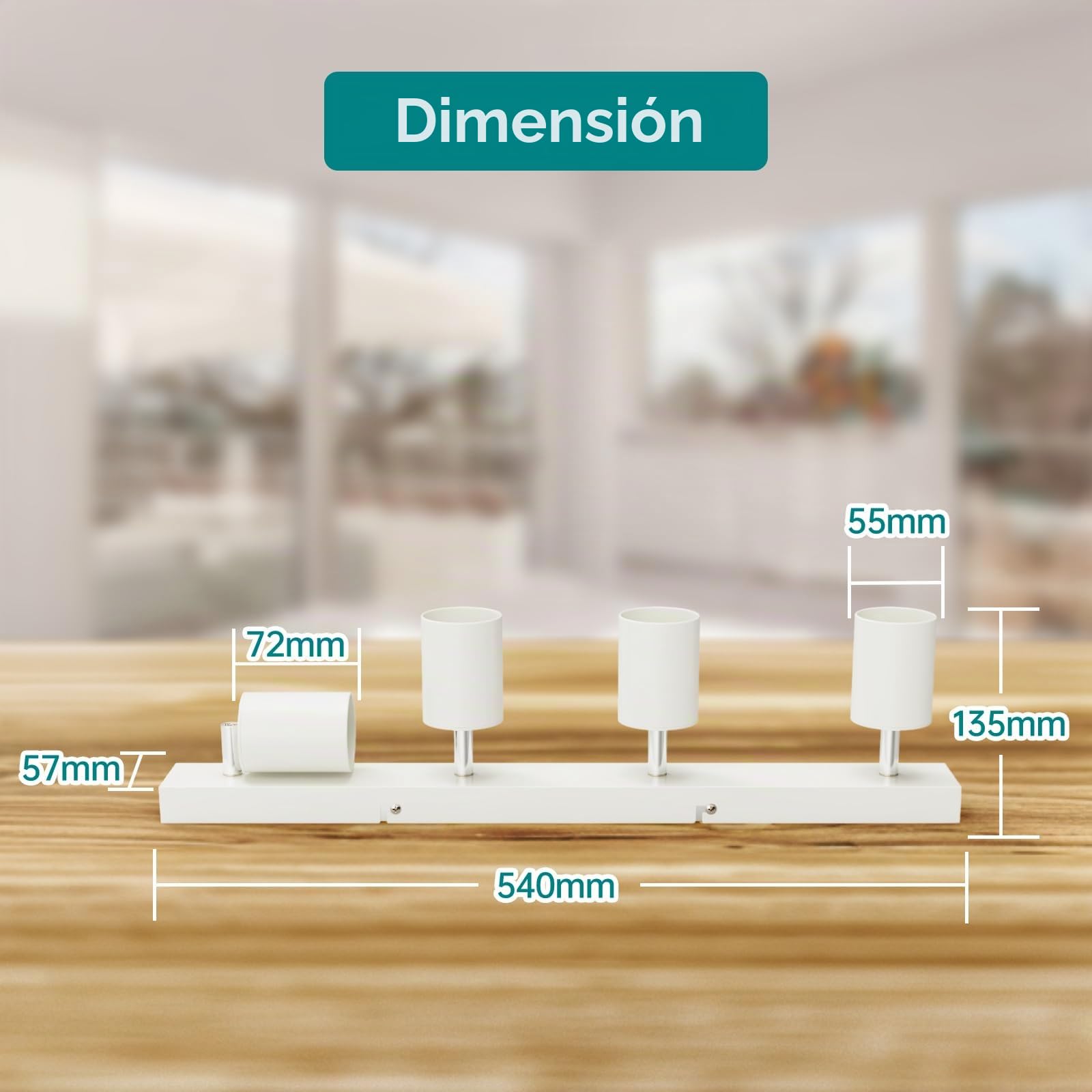 Wowatt - Lámpara de techo (4 focos, GU10, Rampa de foco orientable, lámpara de foco de techo blanco, luminaria para interior de techo, iluminación LED, techo giratorio, para sala de estar, dormitorio,