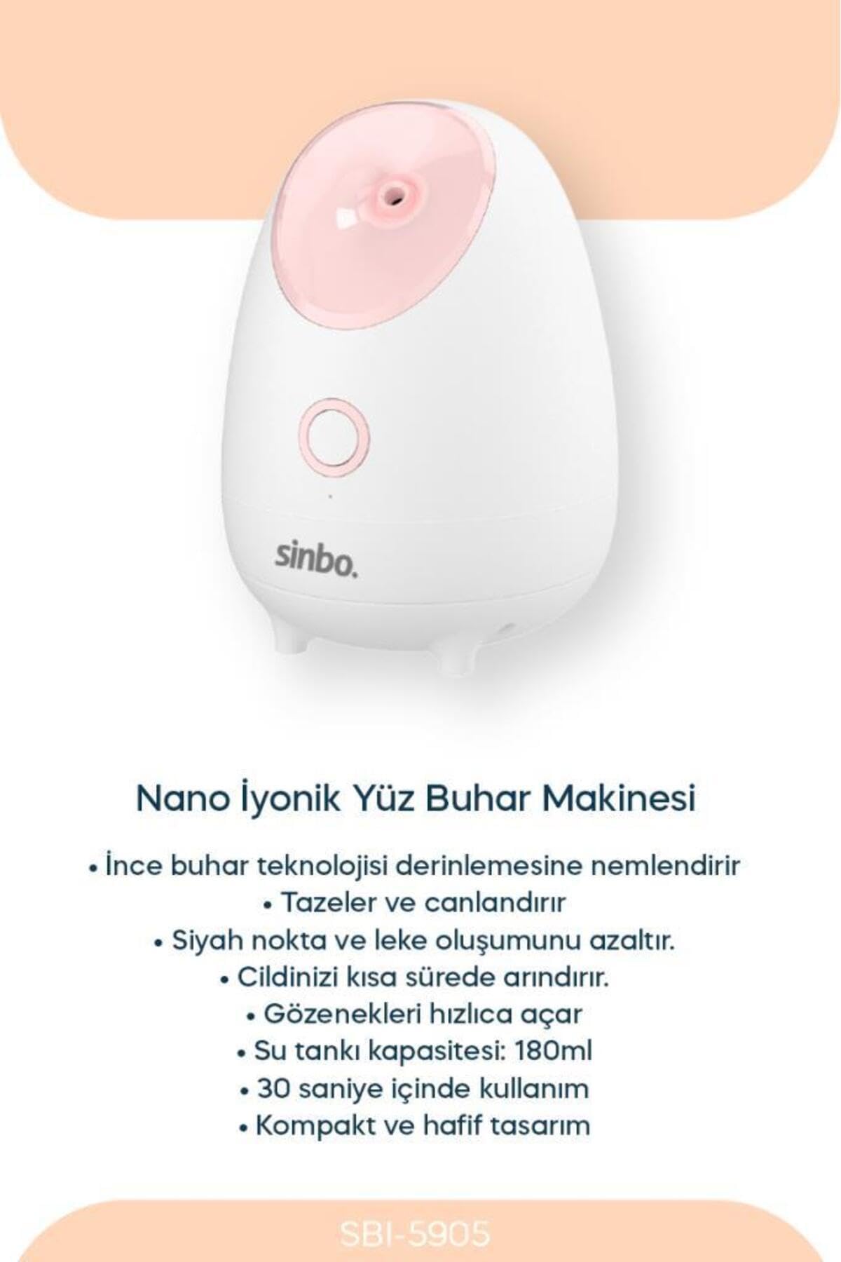 Sinbo SBI-5905 3'ü 1 Arada Yüz Bakım Seti Gözenek Temizleme + Peeling + Masaj, 8693807260436