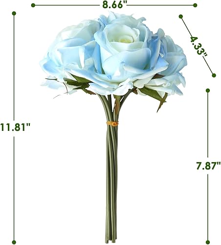 Miniatura 71 de Eyamumo Flores falsas, rosas artificiales de seda sintética al tacto real para decoración de bricolaje, fiesta de boda, decoración de oficina