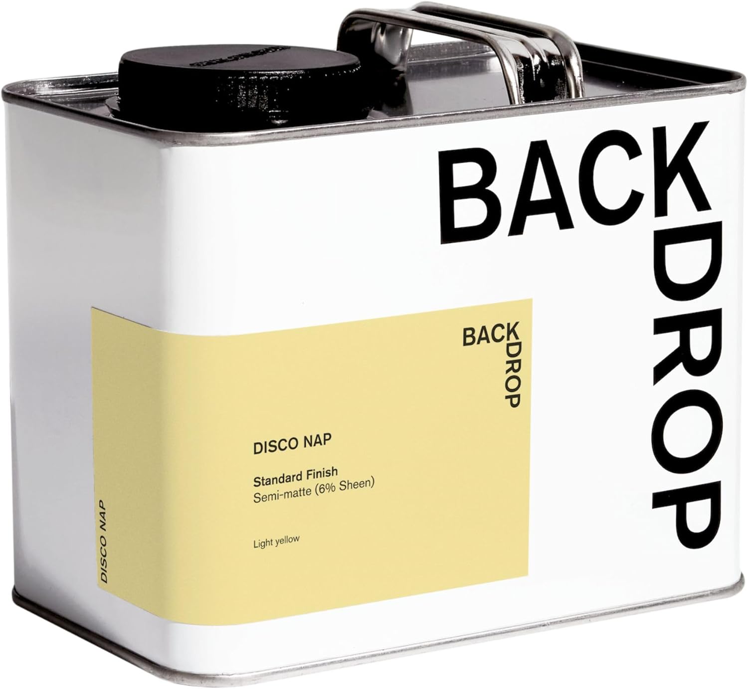 BACKDROP | Premium Interior Paint | Standard Semi Matte, Low Sheen Finish | Self-Priming, Low VOC, Green Wise Certified | DISCO NAP – Light Acid-Yellow | 0.5 Gallon