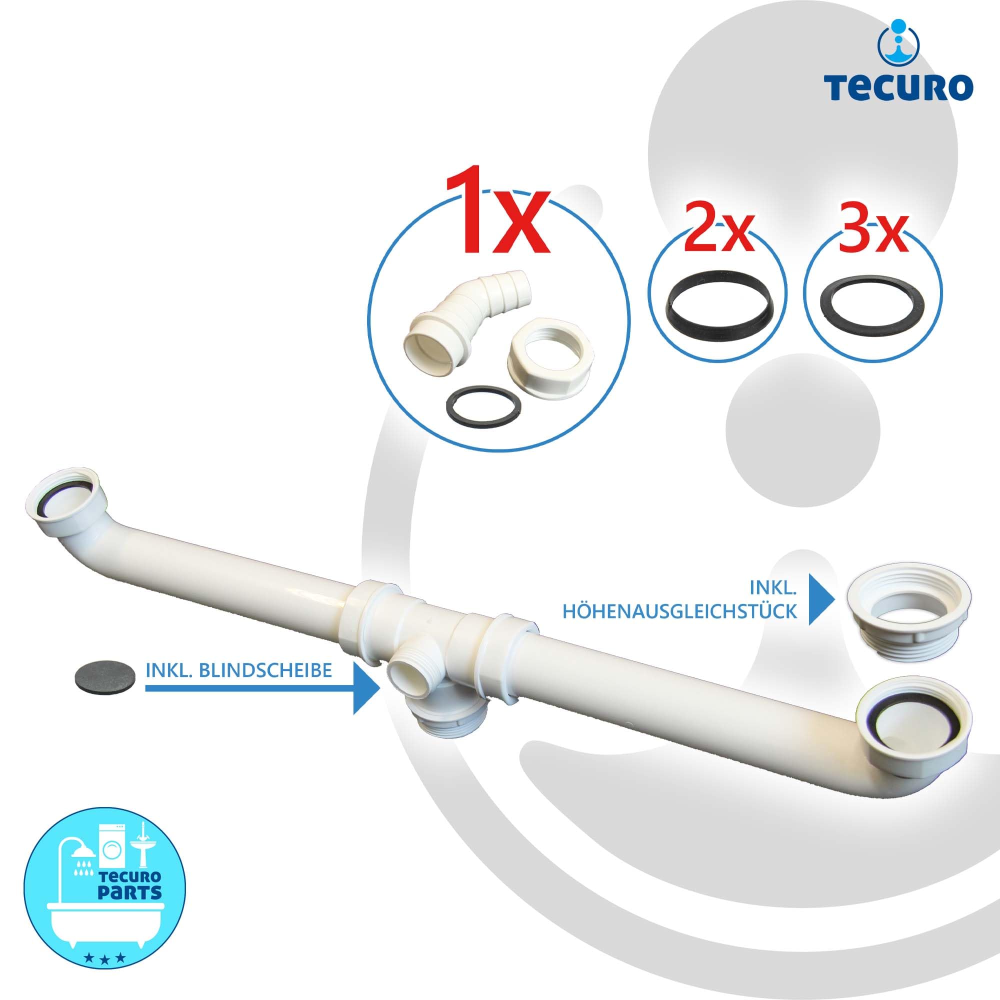 tecuro extra long Drain for Double Sink, White - Image 3