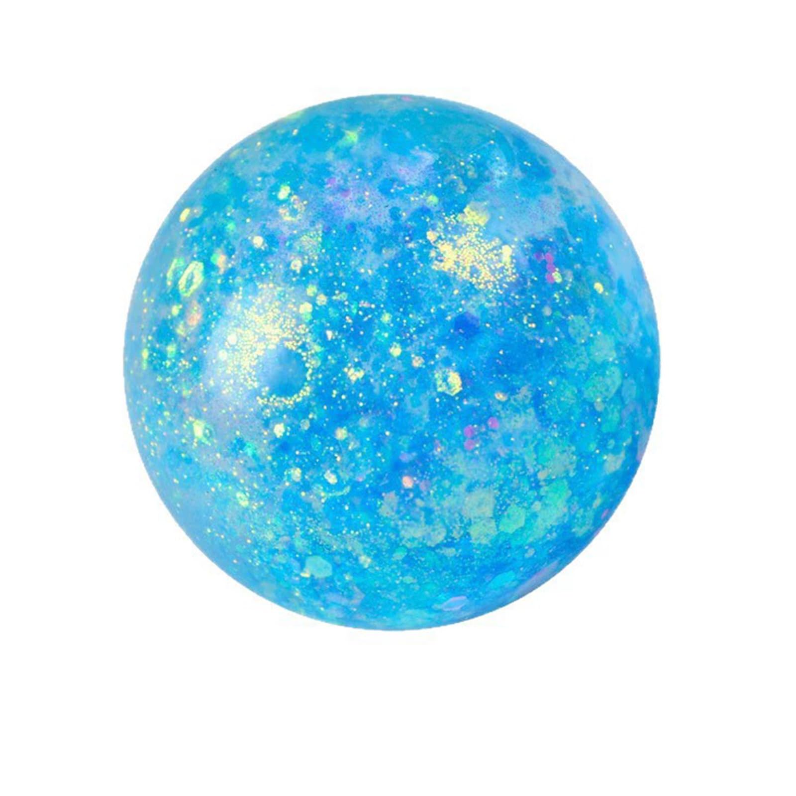 Glitter Stress Squishy Balls,Maltose Filled Squeeze Toys for Sensory Play，Sensory Fidget Toys for Adults (Blue, 4.5cm)