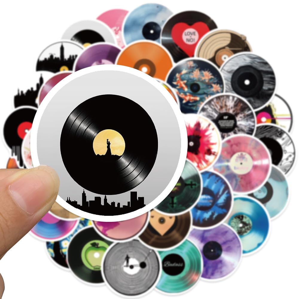 Amazon.co.jp: CDレコードステッカー 50枚入り 防水ビニールステッカー