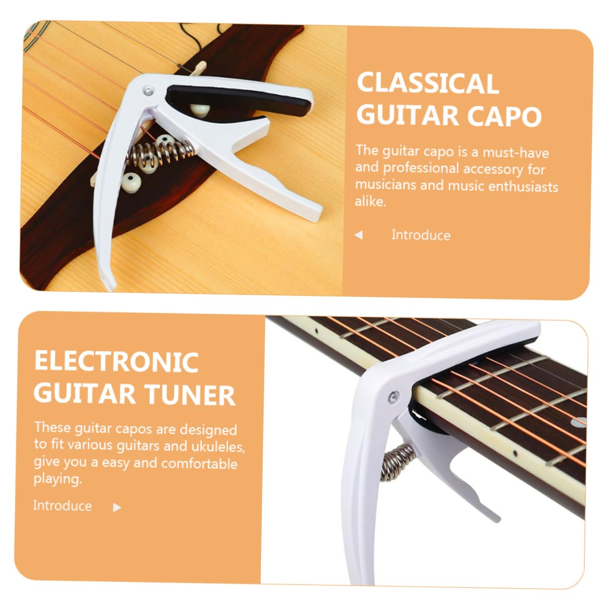 ERINGOGO 2pcs Capo Electric Guitar Acoustic Holder Files Guitar Accessories for Instruments Guitar Clip Guitar Clamp Guitar Accessory Electronic Guitar Tuner Guitar Part Ukulele Tuner Abs