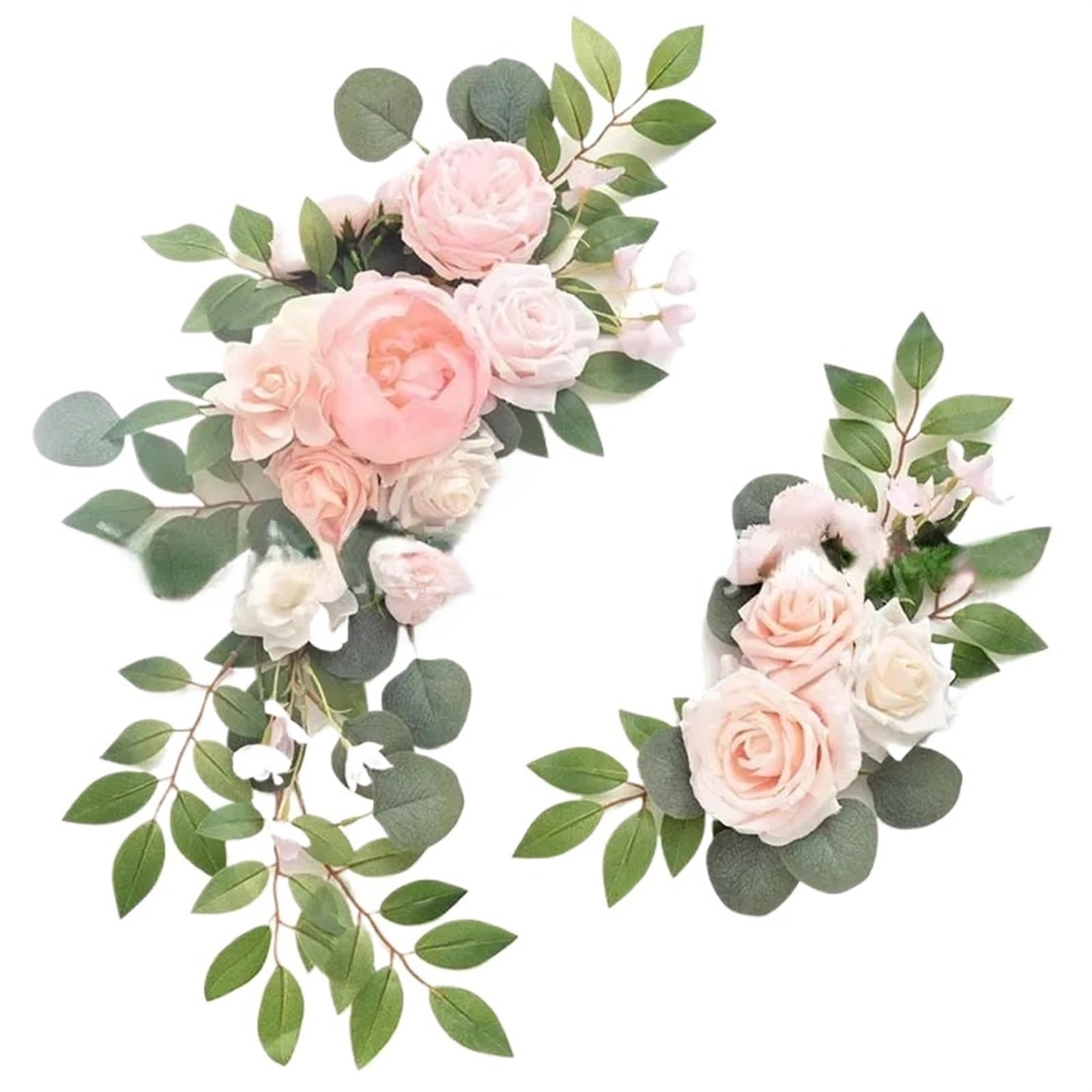 EKalgretrA Flower Arch 2pcs Artificial Wedding Arch Flowers Rose Party Garland Ceremony Flower Backdrop Decoration Fake(020)