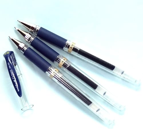Miniatura 3 de Uni-Ball Signo punto amplio impacto pluma azul y negro tinta de gel um15364 3plumas  Refill umr1064 × 3paquetestotal de 3recargas Set importado de