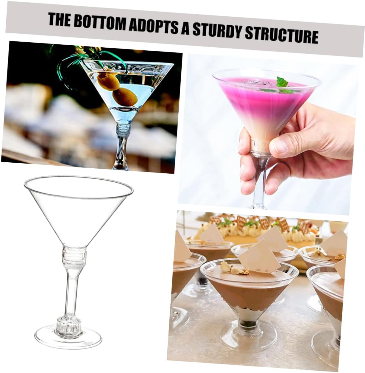 14pcs Goblets Reusable Cocktail Glasses for Parties Elegant Wine Cups Unbreakable Drinking Containers Multi-purpose Beverage Cups for Appetizers Decorations