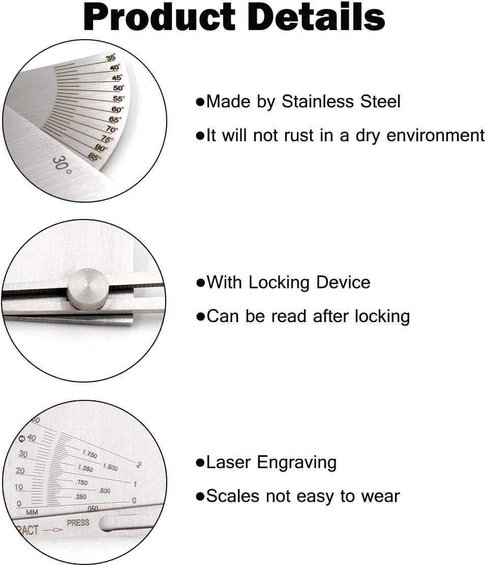 SKEW-T Fillet Weld Gauge Welding Inspection Acute Obtuse Fillet Leg Length&Throat Size Standard or Metric Reading