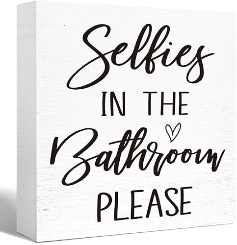 Miniatura 12 de SJNH Divertido letrero de madera de vaca para estante de baño, inodoro, baño, decoración de escritorio de mesa para el hogar, letrero de caja