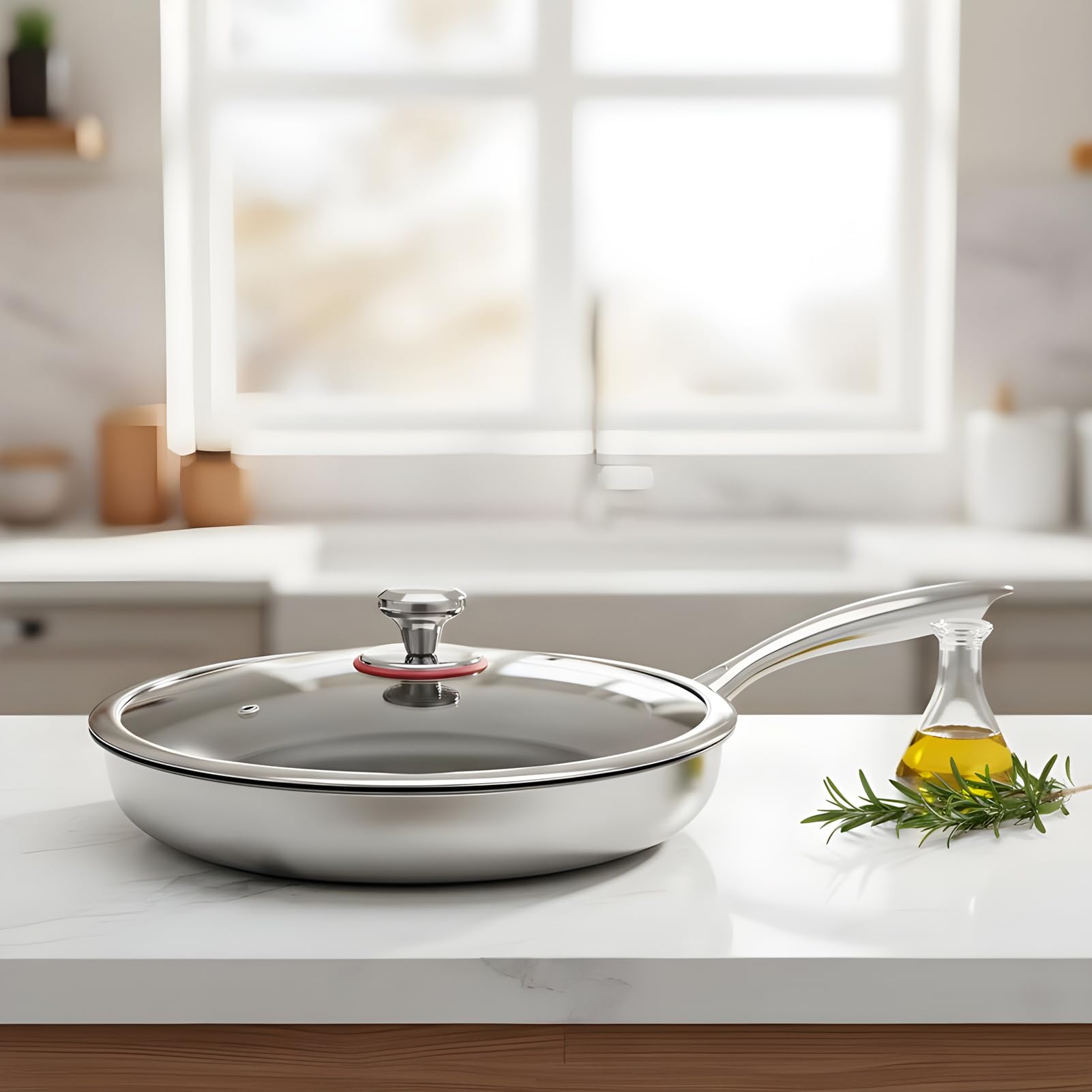 Pentole in Titanio per Cucinare Cucina Antiaderenti | Padella Da Cucina Domestica Per Cuochi Domestici Principianti Proprietari di Casa Preparazione Pasti Uova Carni Appartamento