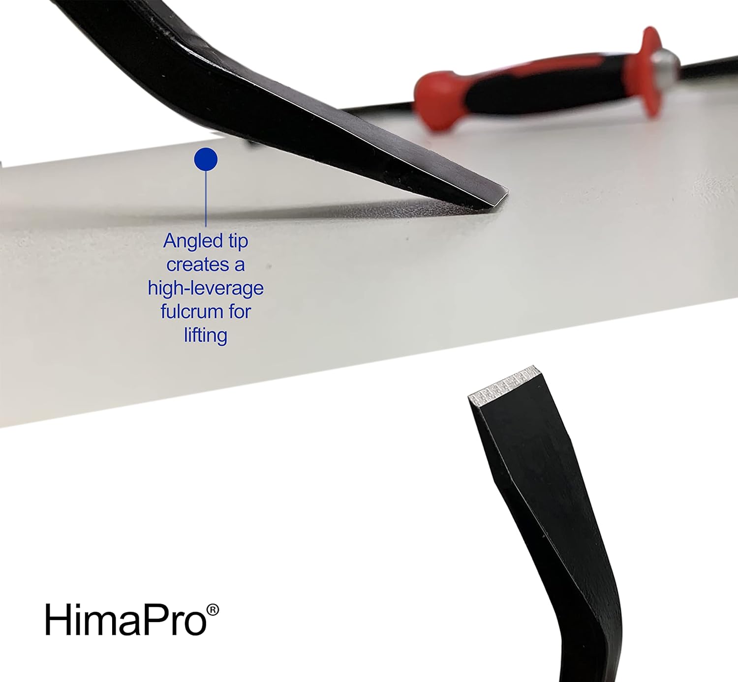 HimaPro Heavy-Duty Angled Prybar Set, 4-Piece Heavy Duty Pry Bar with Strike Caps and Hand Protection Mechanism, Industrial Grade Steel with Angled Tip, Perfect For Prying, Scrapping, Lifting, Pulling