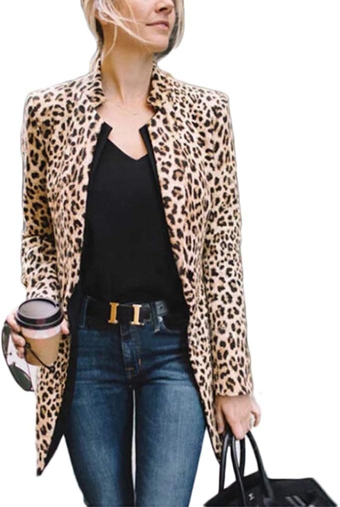 leopard boyfriend blazer