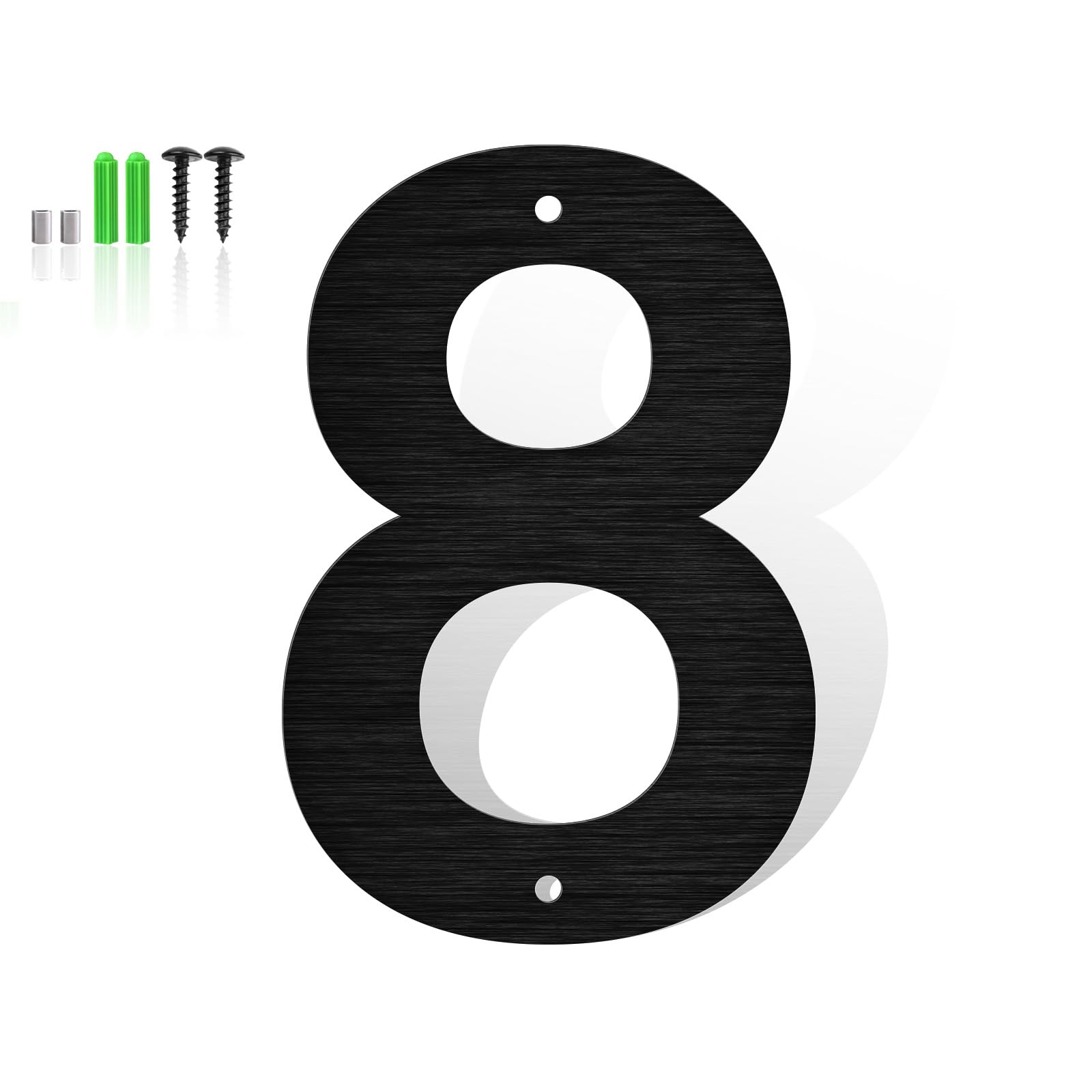 3 Inch Stainless Steel Floating Metal House Numbers, Brushed Black Metal House Numbers and Letters, Modern Stainless Steel Address Numbers Letters for