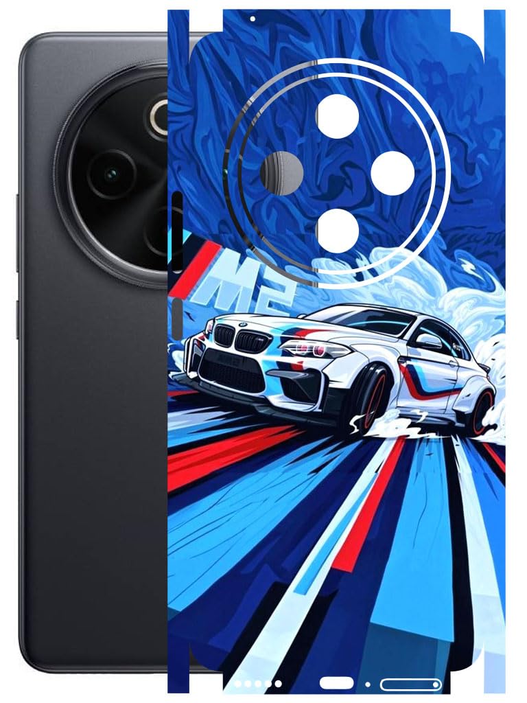 AtOdds Mobile Skin Sticker Wrap | Compatible for VIVO IQOO Z10 (5G) | Scratchproof Matte Finish | Full Coverage for All Sides & Camera Protection (BWM)-image-40