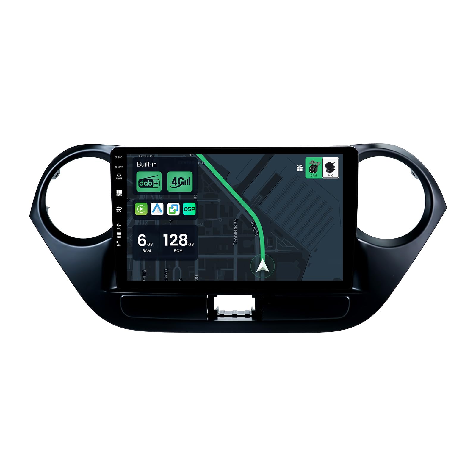 9" [6G + 128G] Radio samochodowe 2 Din Android 15 do Hyundai i10 2014-2019 | 8-rdzeniowe, wbudowane 4G LTE, DAB+, bezprzewodowe CarPlay i Android Auto, DSP, nawigacja GPS, HDMI, Bluetooth, Mirror Link