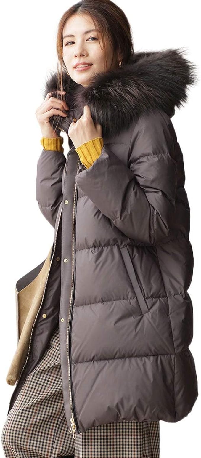 超美品 コート ナノユニバース 西川 フードロングダウン Nano Universe ダウンコート Farmersmarket Qa