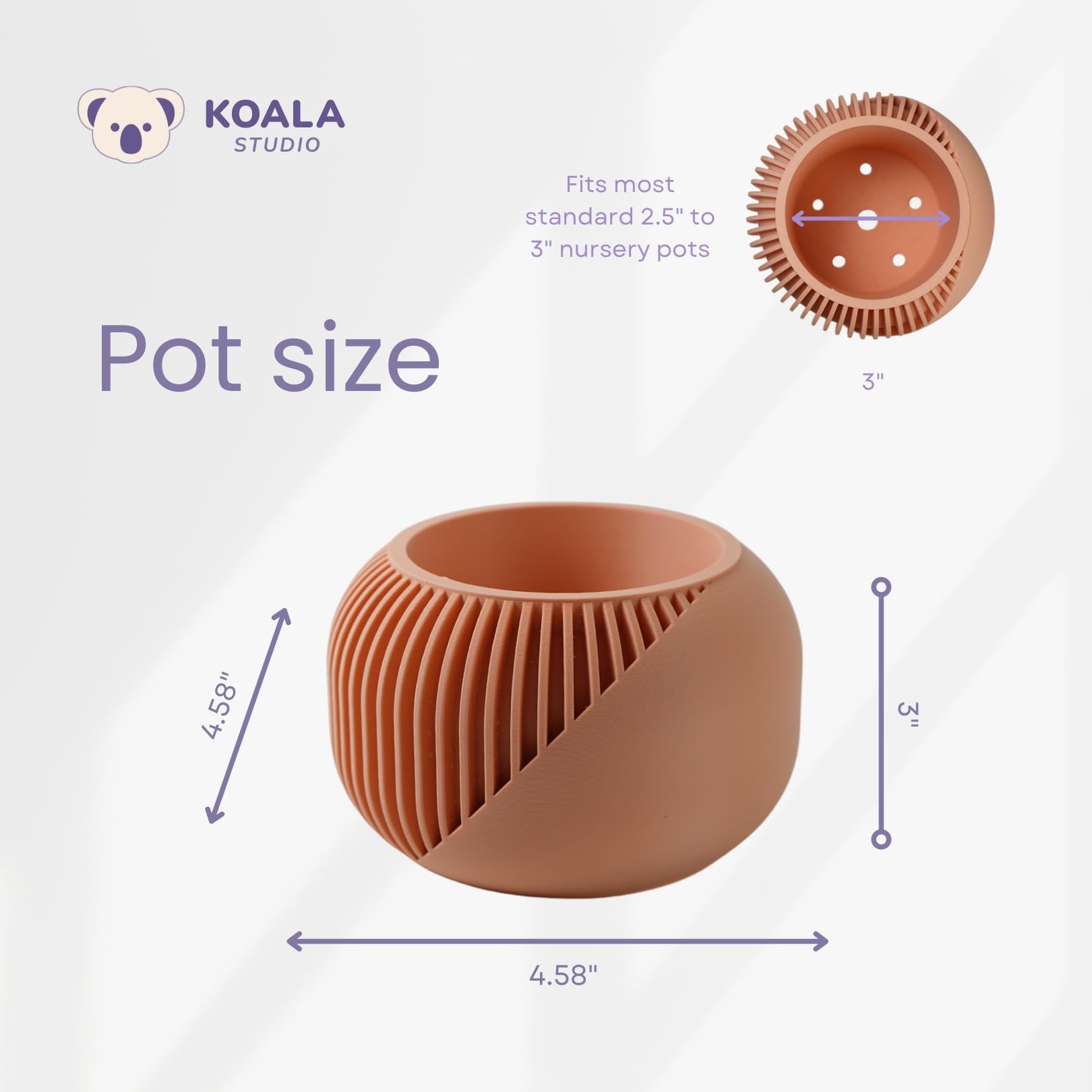 Koala Studio Dualité, Indoor Decorative Pot for Synthetic Plants Succulents & Cacti Design - Image 4