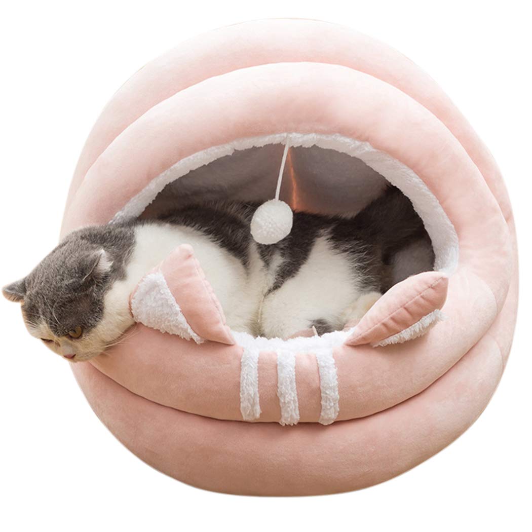 Outgeek Warm Pet Bed Cozy Cat Bed Puppy Sleeping Bed Plush Dog Bed Cat Sleeping Bed for Cats