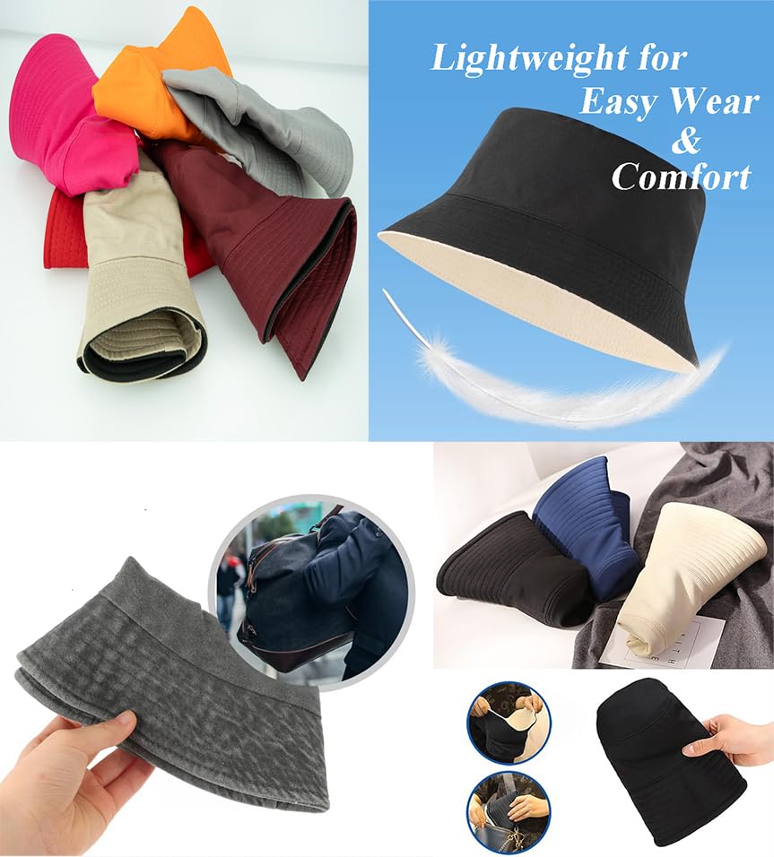 Image of Gelante Reversible Bucket Hat for Men and Women - Cotton, Outdoor Sun Protection Bucket Hats.