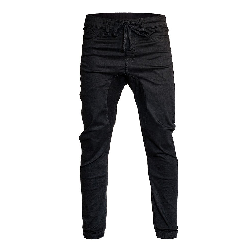 Minimal Clothing Men's Trendy Harem Twill Slim Fit Jogger Pants, Dc-black, Medium