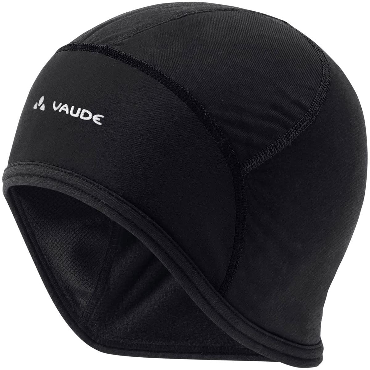 VAUDE Bike Cap, warme Helm- Unterziehmütz, Winddicht & atmungsaktiv, wasserabweisend & schnelltrocknend, Black/White, L