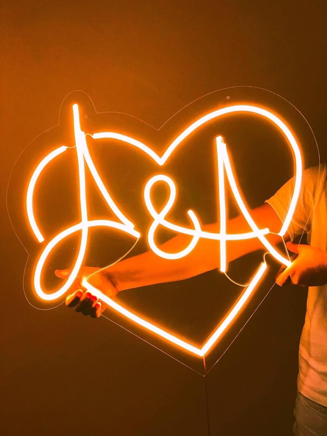 Cartel neón led con iniciales de novios para boda Letrero personalizado para celebración de boda con letras de cada novio Bonito cartel dia de boda salón banquete con letras de cada novio