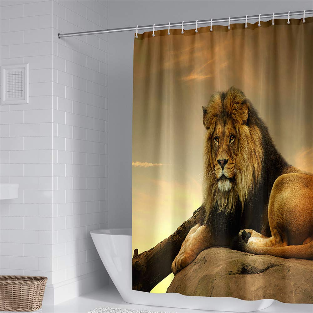 JC Penny Polyester Printed Shower Curtain – 180x180 Cm, Multi-Color Animal Print, Includes 12 Rings 2 thumbnail image