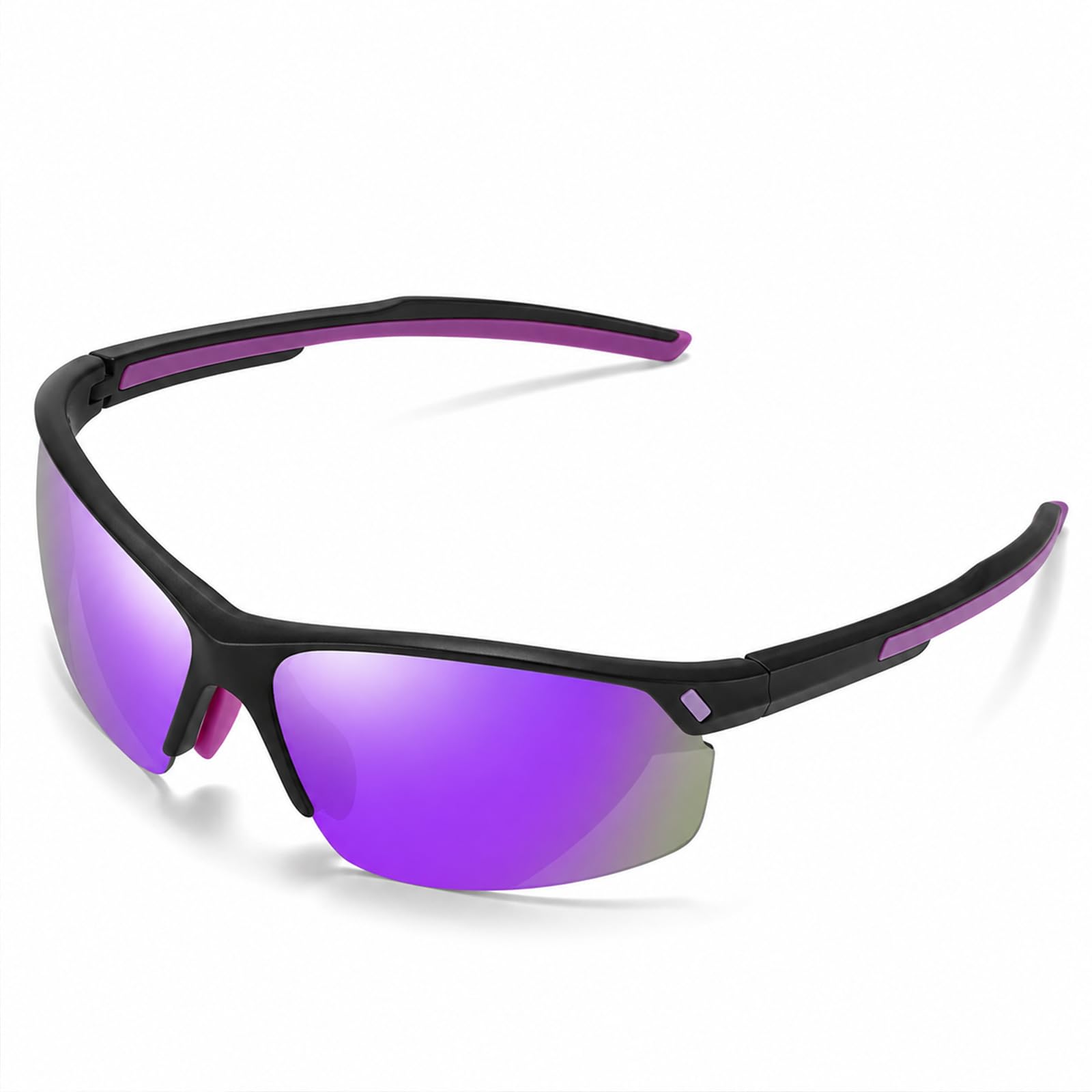 Zcbzbn Polarized Cycling Glasses,Running Fishing Driving Hiking Ski Bike Glasses, Sports Sunglasses Outdoor for Men Women Youth,Safety Goggles UV400 Protection (Purple)