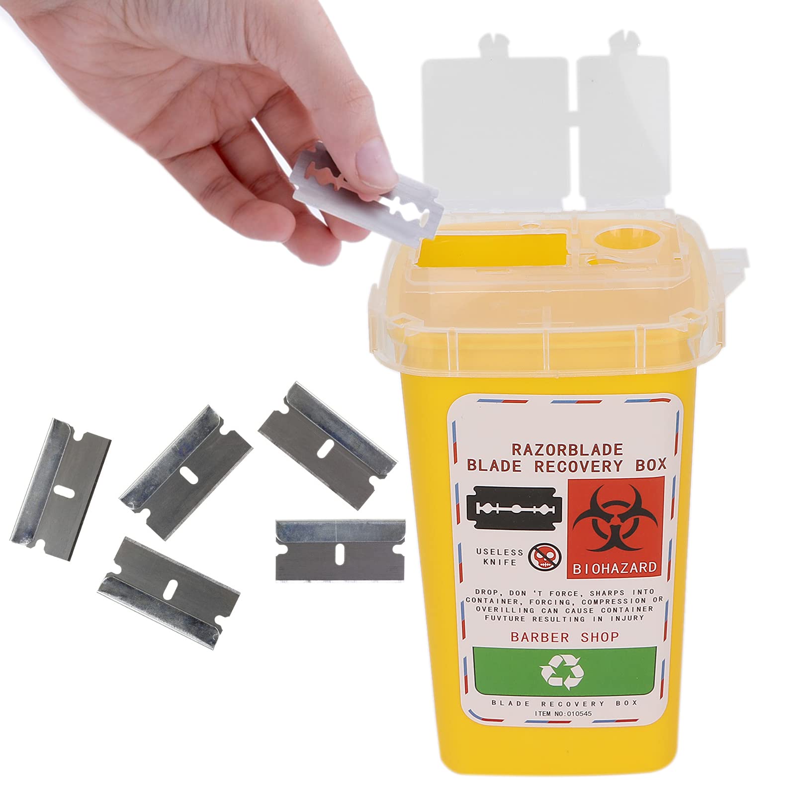 Contenitore smaltimento lame barba plastica dura giallo