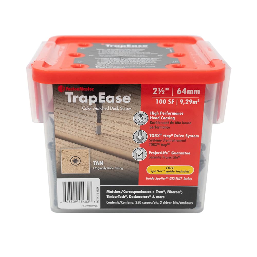 2-1/2″ Fastenmaster TrapEase 3 Screws – Tan (100 sq/ft): Amazon