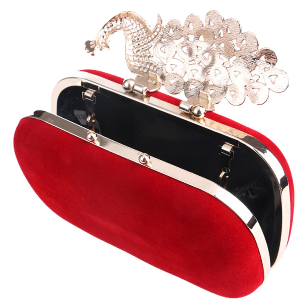 LIFKOME Pochette da Sera con Cristalli Rossi per Donna, Borsa Mano