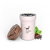 CHEERFUL GOAT Ceramic Lined Coffee Travel Mug – Stainless Steel Travel Coffee Tumbler with Ceramic