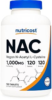 Nutricost N-Acetyl L-Cysteine (NAC) 1000 mg, 120 Vegan Tablets - GMO Free, Gluten Free, Vegetarian Supplement - Amazon product rated Grade A