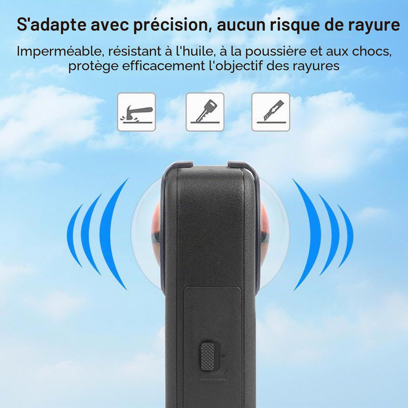 PULUZ Protections d'objectif de qualité supérieure pour DJI Osmo 360 optique 10H en verre trempé, coque de protection HD, anti-poussière et anti-rayures, accessoires pour bouchon d'objectif Osmo 360