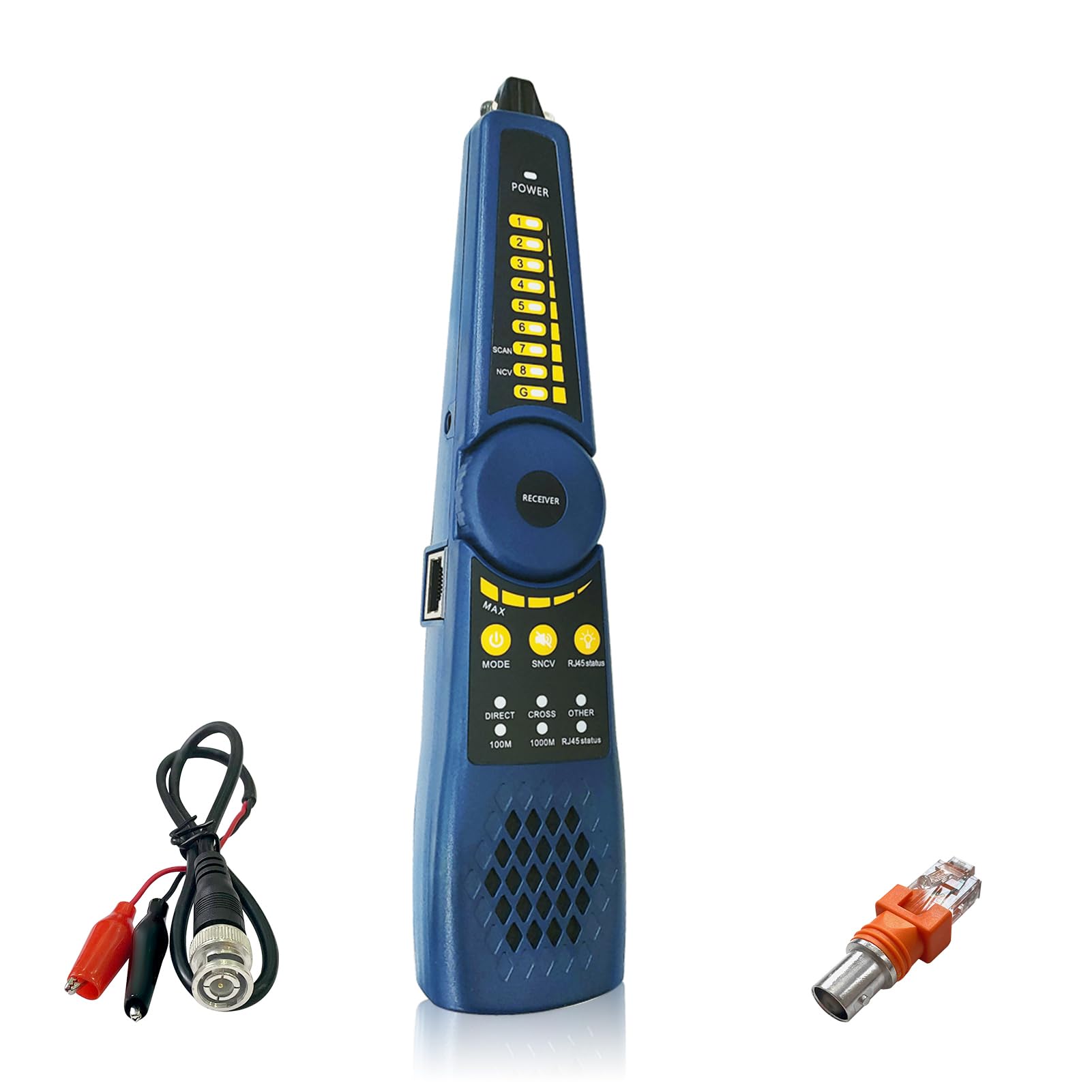 Henkion Rastreador de Cable Network WT255, Detector IPC RVV BNC para Red y Teléfono, Kit Probador de Cables RJ45, Test de Cortocircuitos y Localización, Compatible con IPC Probador de Cámara